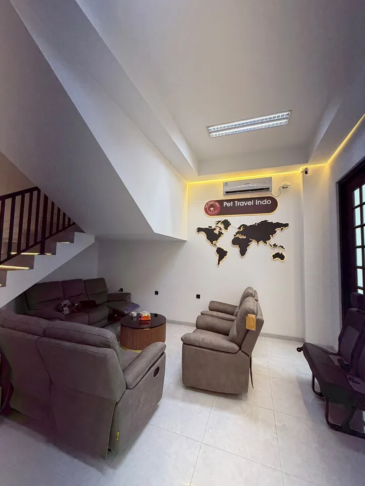 Waiting lounge at the Pet Travel Asia and Pet Travel Indo office in South Tangerang